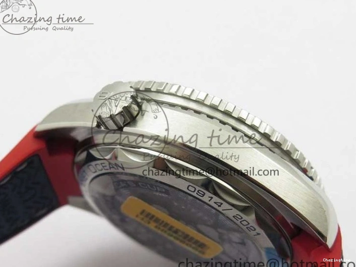 0504 Comfortable Planet Ocean 43.5mm America’s Cup VSF Best Edition White Dial On Blue Gummy Strap A 7900